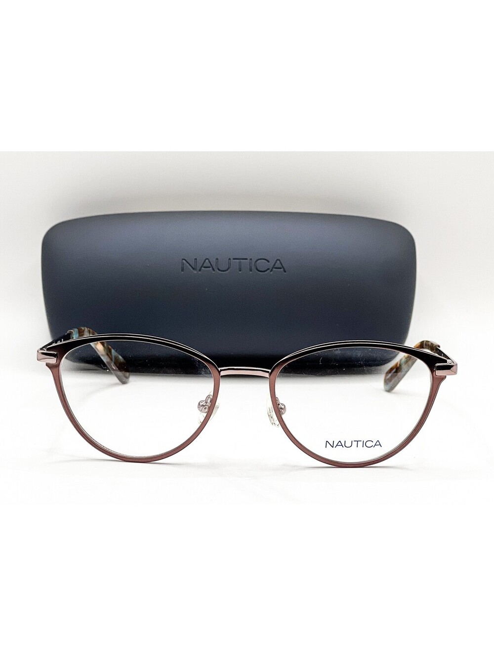 Nautica NLO5010 200 Brown Full Rim Authentic Eyeglass Frames W Case 51-18 - Picture 5 of 5
